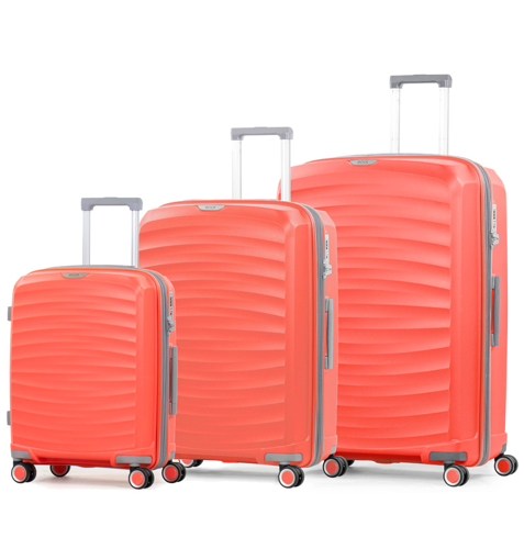 Obrázok z Sada cestovných kufrov ROCK TR-0212/3 PP - oranžová - 120 L / 74 L / 35 L + 15% EXPANDER