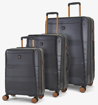 Obrázok z Sada cestovných kufrov ROCK TR-0238/3 ABS/PC - drevené uhlie - 102 L / 60 L + 20% EXPANDER / 34 L