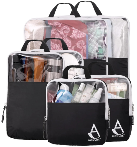 Obrázok z Sada cestovních organizérů AEROLITE PC002 - černá - 1,5 L / 2,3 L / 4,9 L + EXPANDER