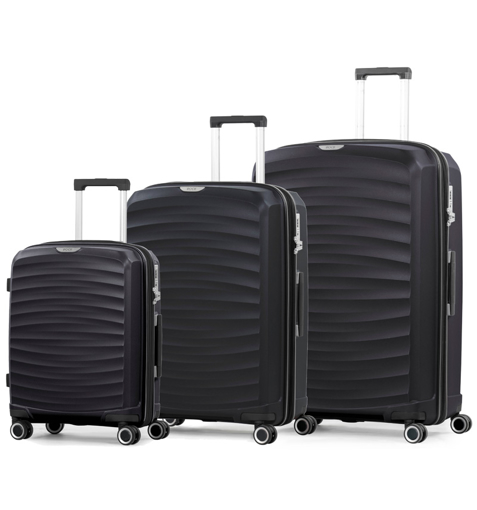 Obrázok z Sada cestovných kufrov ROCK TR-0212/3 PP - čierna - 120 L / 74 L / 35 L + 15% EXPANDER