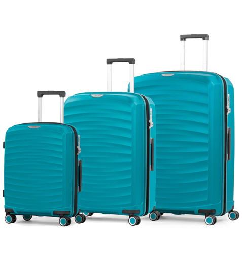 Obrázok z Sada cestovních kufrů ROCK TR-0212/3 PP - modrá - 120 L / 74 L / 35 L + 15% EXPANDER