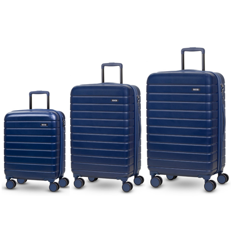 Obrázok z Sada cestovných kufrov ROCK TR-0214/3 ABS - tmavomodrá - 93 L / 60 L + 10% EXPANDER / 42 L + 13% EXPANDER