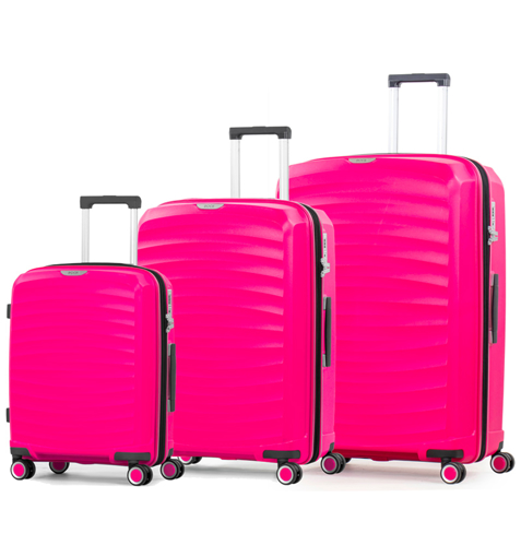 Obrázok z Sada cestovních kufrů ROCK TR-0212/3 PP - růžová - 120 L / 74 L / 35 L + 15% EXPANDER