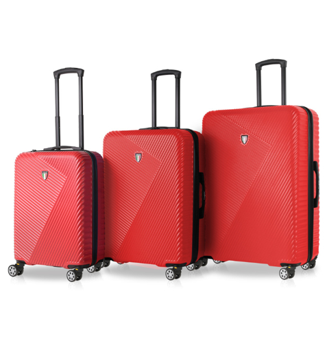 Obrázok z TUCCI T-0118/3 Súprava cestovných kufrov ABS - červená - 122 L / 79 L + 35% EXPANDER / 46 L