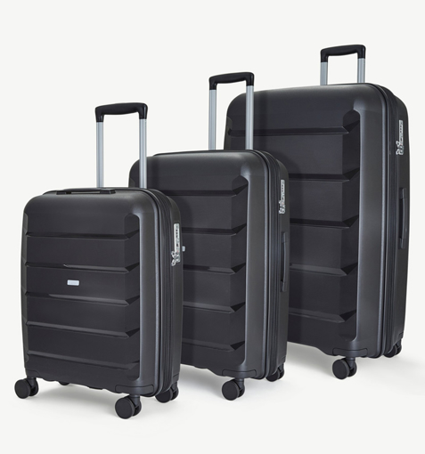 Obrázok z Sada cestovních kufrů ROCK TR-0239/3 PP - černá - 92 L / 58 L / 36 L + 15% EXPANDER