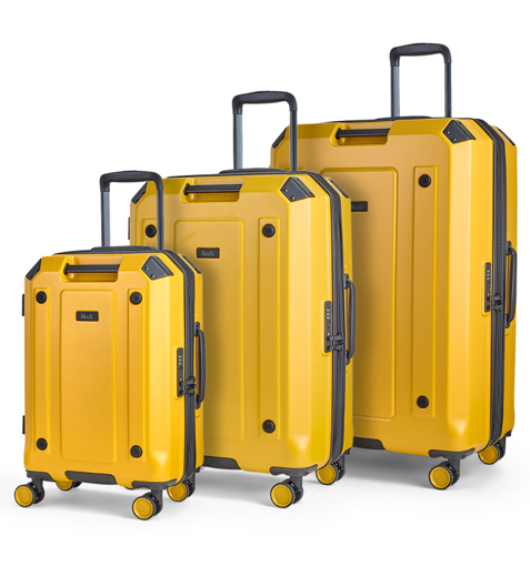 Obrázok z Sada cestovních kufrů ROCK Alpine TR-0288/3 ABS/PC - žlutá - 94 L / 65 L / 39 L + 15% EXPANDER