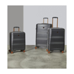 Obrázok z Sada cestovných kufrov ROCK TR-0238/3 ABS/PC - drevené uhlie - 102 L / 60 L + 20% EXPANDER / 34 L