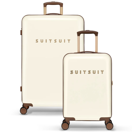 Obrázok z Sada cestovních kufrů SUITSUIT® Fab Seventies Antique White 2 ks - bílá - 91 / 32 L